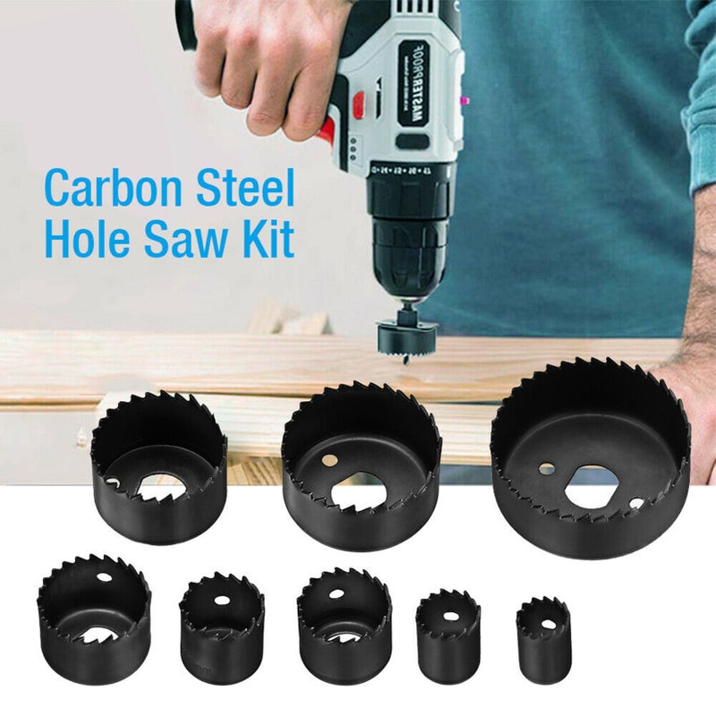 12Pcs Carbon Steel Hole Saw Kit 3/4'' to 2 1/2'' Wood Metal Round Hole Drilling Cutting - Image 4