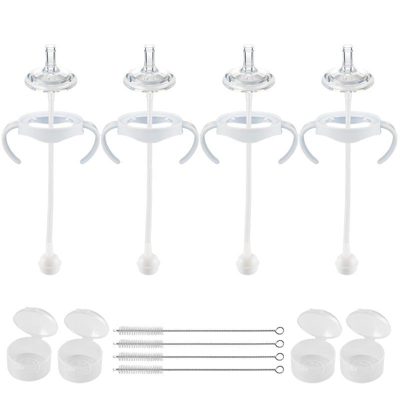 joyfeed Straw Cup Conversion Kit for Philips Avent Natural Baby Bottles - Weighted Straw Sippy Cup Transition Kit with Soft Nipple and Handles, Pack of 4 - Image 1