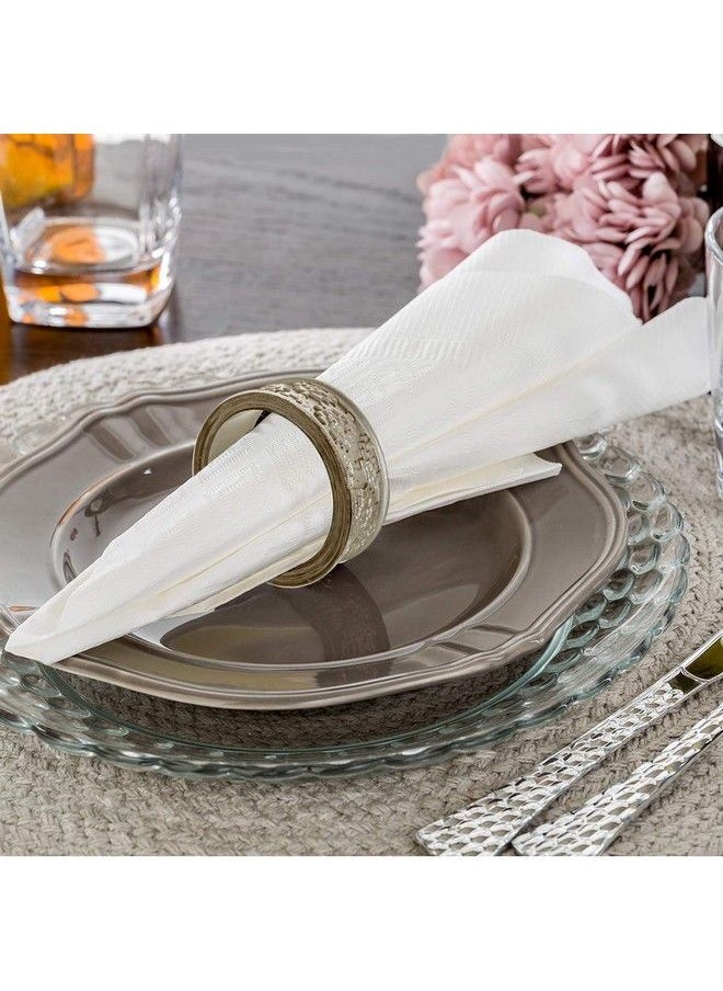 Creative Scents - Dublin Napkin Rings Set Of 6 Elegant Dining Table Decor Napkin Holder Rings Table Setting Decorations For Thanksgiving Fall Holiday Dinner (Gray) - Image 1
