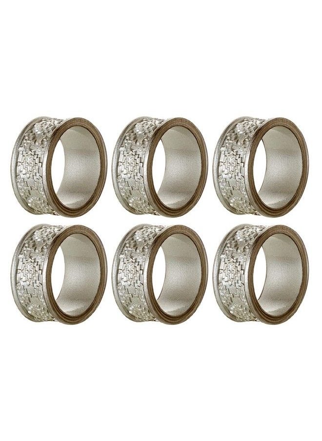 Creative Scents - Dublin Napkin Rings Set Of 6 Elegant Dining Table Decor Napkin Holder Rings Table Setting Decorations For Thanksgiving Fall Holiday Dinner (Gray) - Image 1