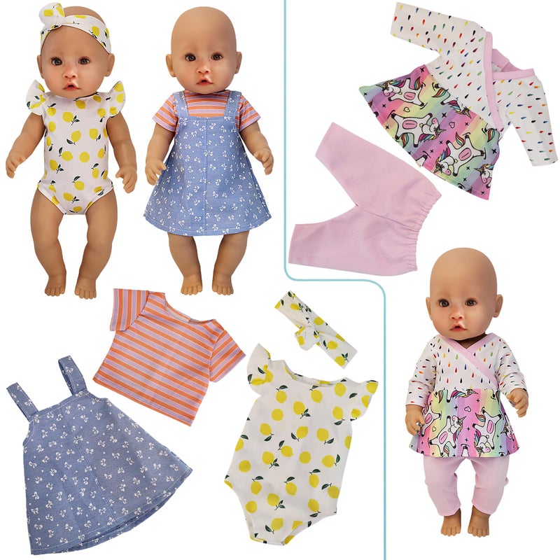 Windolls 10 Sets 14-16 Inch Baby Doll Clothes Dress Outfits Headbands Accessories fits New Born 15 inch Baby Doll - Image 5