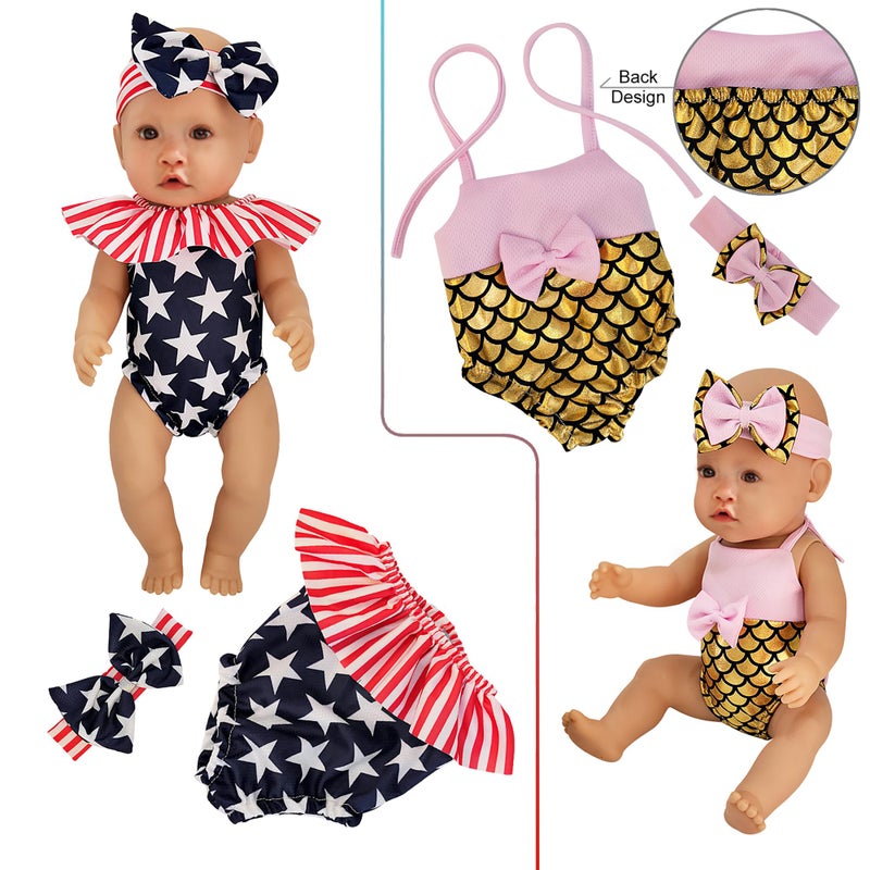 Windolls 10 Sets 14-16 Inch Baby Doll Clothes Dress Outfits Headbands Accessories fits New Born 15 inch Baby Doll - Image 4