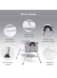 TEKNUM Teknum SLEEPZEN 2 Bedside Crib Bassinet - Grey  - Image 3