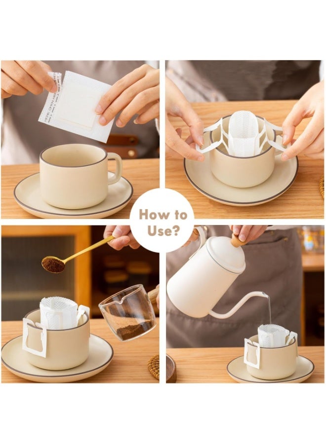 OMRAN CART Omran Cart 100Pcs Hanging cup filter Portable Hanging Ear Drip Coffee Bag Disposable Perfect for Travel, Camping, Home, Office - Image 2