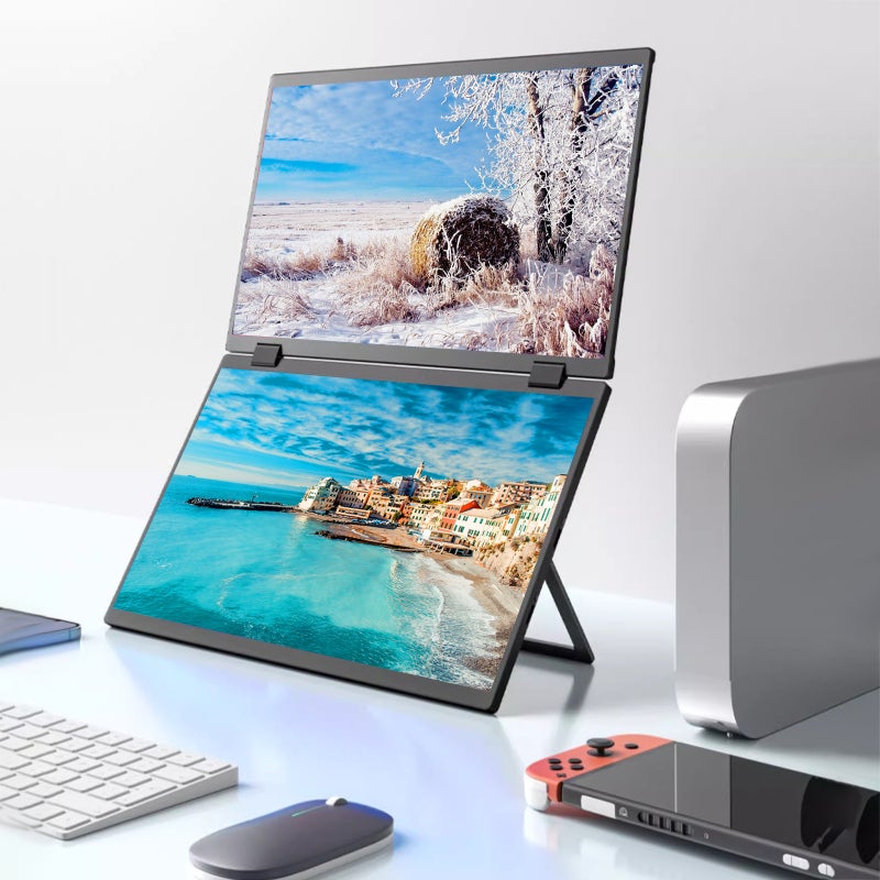 15.6Inch Dual Monitors - 1080P Laptop Screen Extender Foldable Dual 15.6-Inch Screens - Ultra-thin External Display for Windows Systems - Image 2
