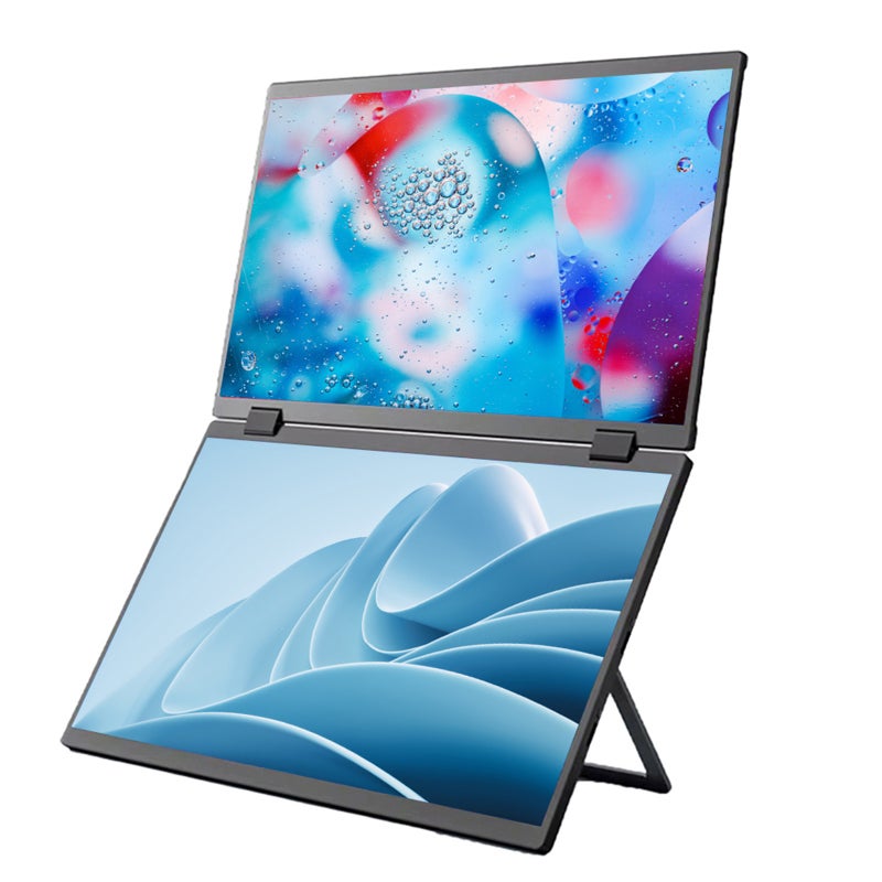 15.6Inch Dual Monitors - 1080P Laptop Screen Extender Foldable Dual 15.6-Inch Screens - Ultra-thin External Display for Windows Systems - Image 1