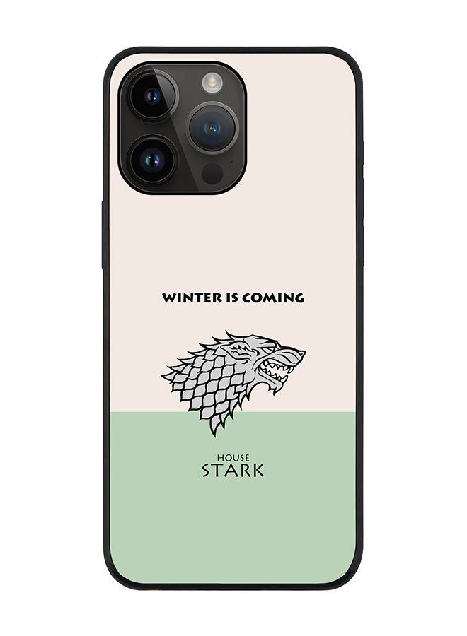 Stylizedd Rugged Black edge case for Apple iPhone 14 Pro Max Slim fit Soft Case Flexible Rubber Edges Anti Drop TPU Gel Thin Cover - GOT House Stark - Image 1
