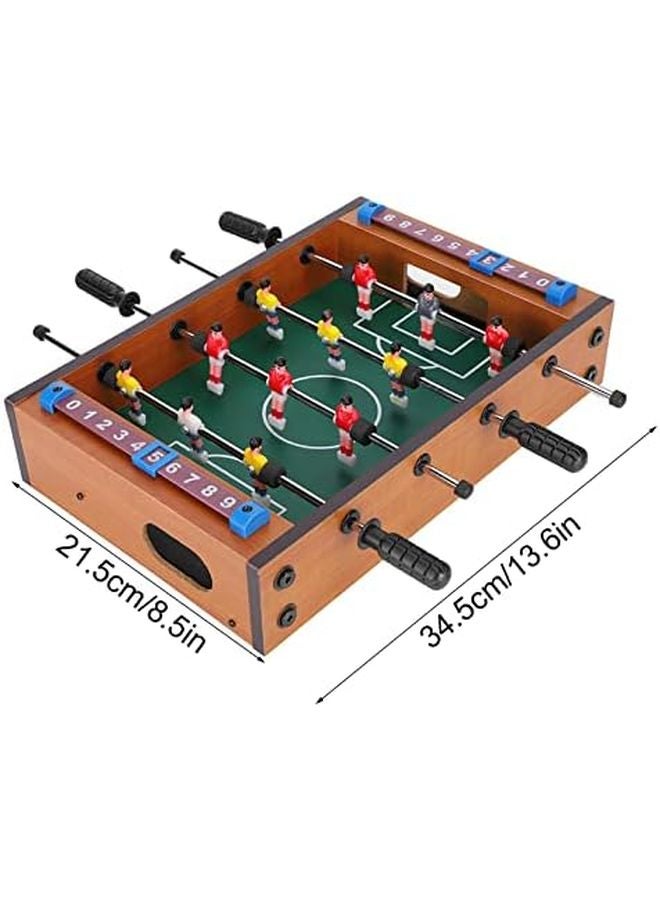 Wooden Mini Tabletop Foosball Table Game Set with Score Keeper and Two Balls for Family Game Night - Image 4