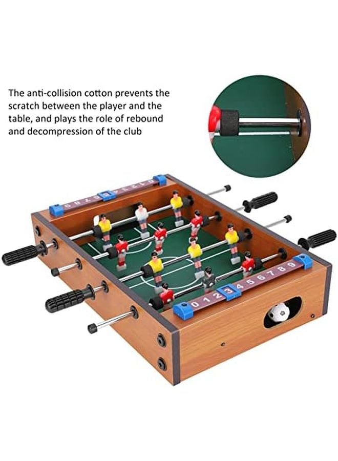 Wooden Mini Tabletop Foosball Table Game Set with Score Keeper and Two Balls for Family Game Night - Image 5