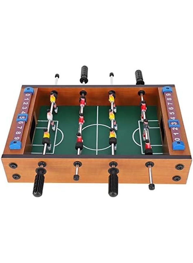 Wooden Mini Tabletop Foosball Table Game Set with Score Keeper and Two Balls for Family Game Night - Image 2