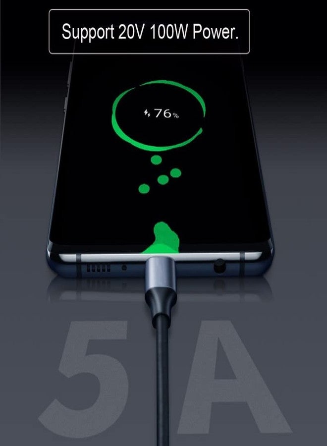 CY Cable Up Down Angled USB-C USB 3.1 Type C Male to Female Extension Data Cable 10Gbps 100W Sleeve Compatible with iPhone 15 Laptop (100cm) - Image 4