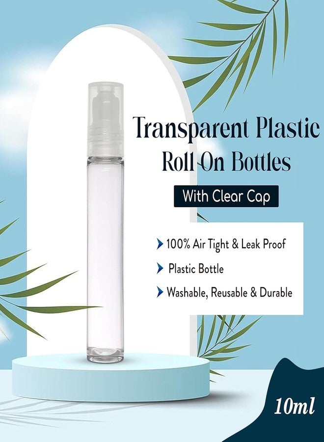 PUTHAK 10ml Empty Roll On Bottles | Clear Transparent Plastic with Clear Cap | Refillable & Leakproof for Essential Oils, Perfumes, Lip Balms | Eco-Friendly & Easy Fill (Pack of 3) - Image 2