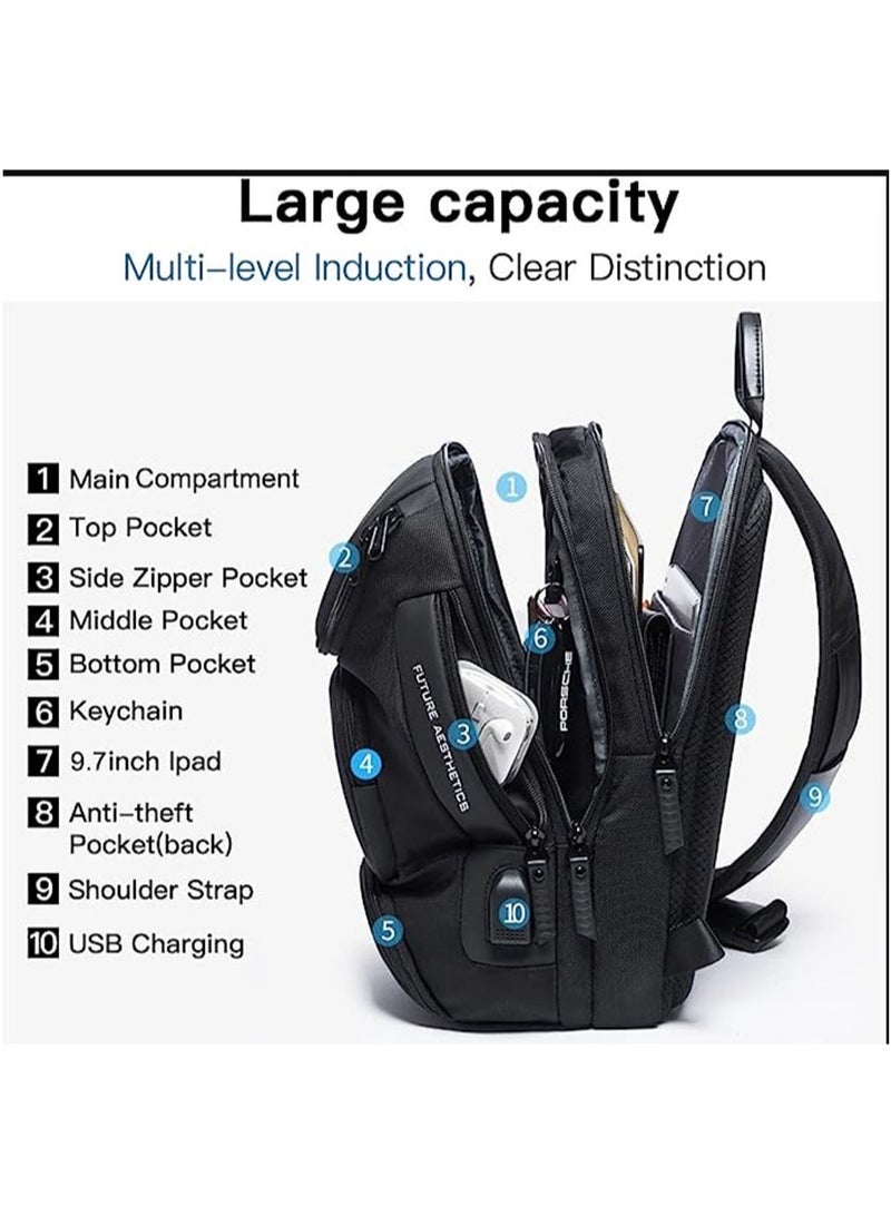 BANGE حقيبة سلاينغ، حقيبة صدر للرجال مقاومة للماء، حقائب كتف، حقيبة سلاينغ عبر الجسم للرجال - Image 2