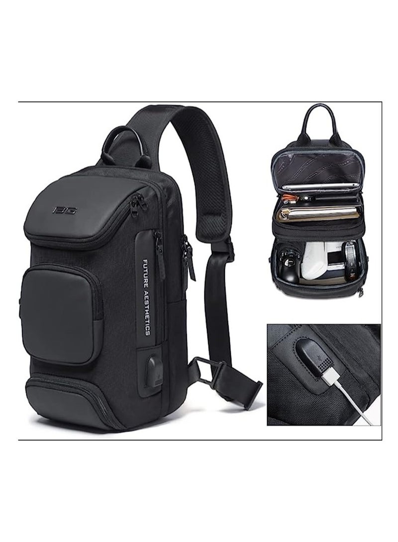 BANGE حقيبة سلاينغ، حقيبة صدر للرجال مقاومة للماء، حقائب كتف، حقيبة سلاينغ عبر الجسم للرجال - Image 4