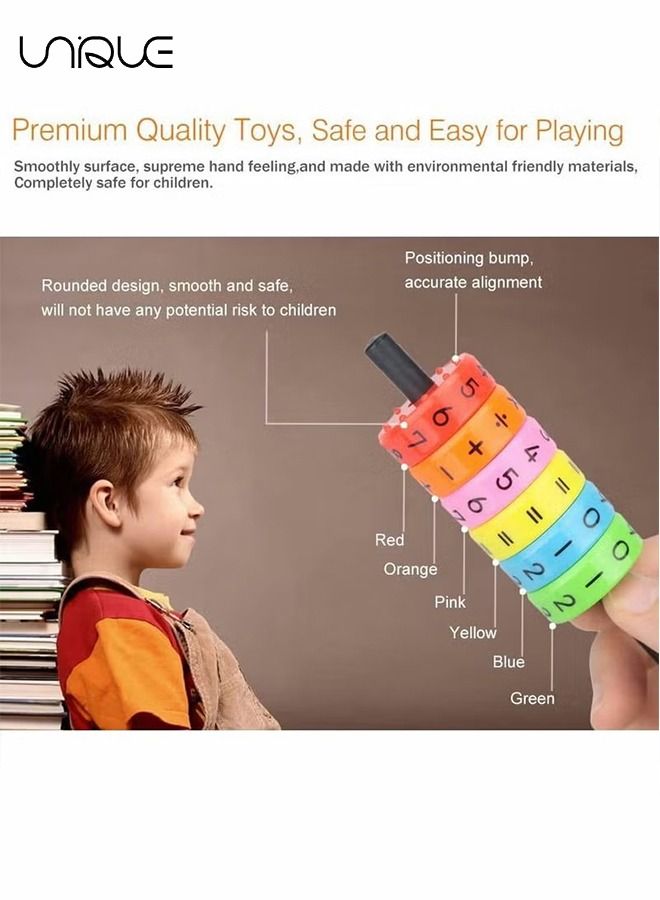يونيك الحساب لعبة أسطوانية مكعبات خشبية الإدراك الرقمي طفل الوسائل التعليمية الرياضيات ألعاب تعليمية ذكاء الدماغ النامية مكعب - Image 4
