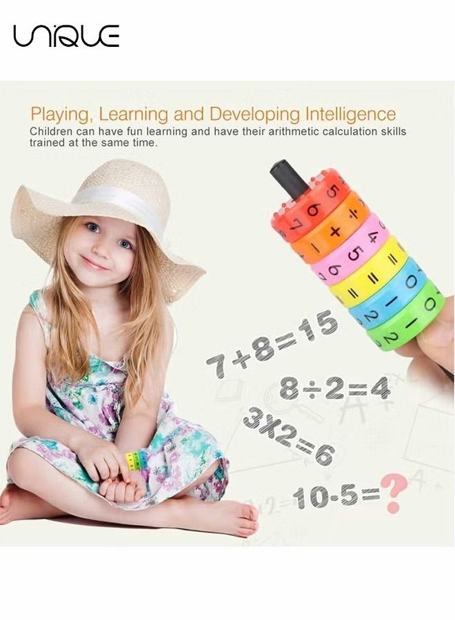 يونيك الحساب لعبة أسطوانية مكعبات خشبية الإدراك الرقمي طفل الوسائل التعليمية الرياضيات ألعاب تعليمية ذكاء الدماغ النامية مكعب - Image 3
