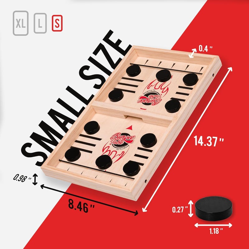 Bungee Table Fast Sling Puck Game - Test Your Speed and Accuracy with This Fast-Paced Wooden Air Hockey Board Game - Guaranteed Fun for Family Night or Friends Party - Image 4