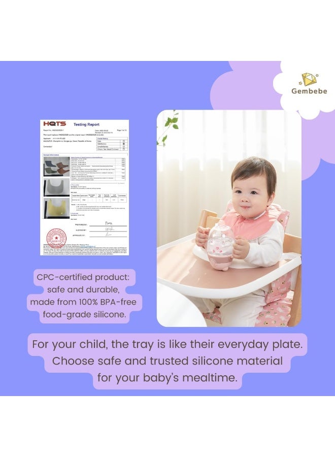 Gembebe Silicone Tray placemat Compatible with Stokke Tripp Trapp High Chair Tray (Dusty Blue) - Image 4