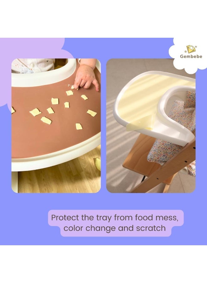 Gembebe Silicone Tray placemat Compatible with Stokke Tripp Trapp High Chair Tray (Dusty Blue) - Image 3