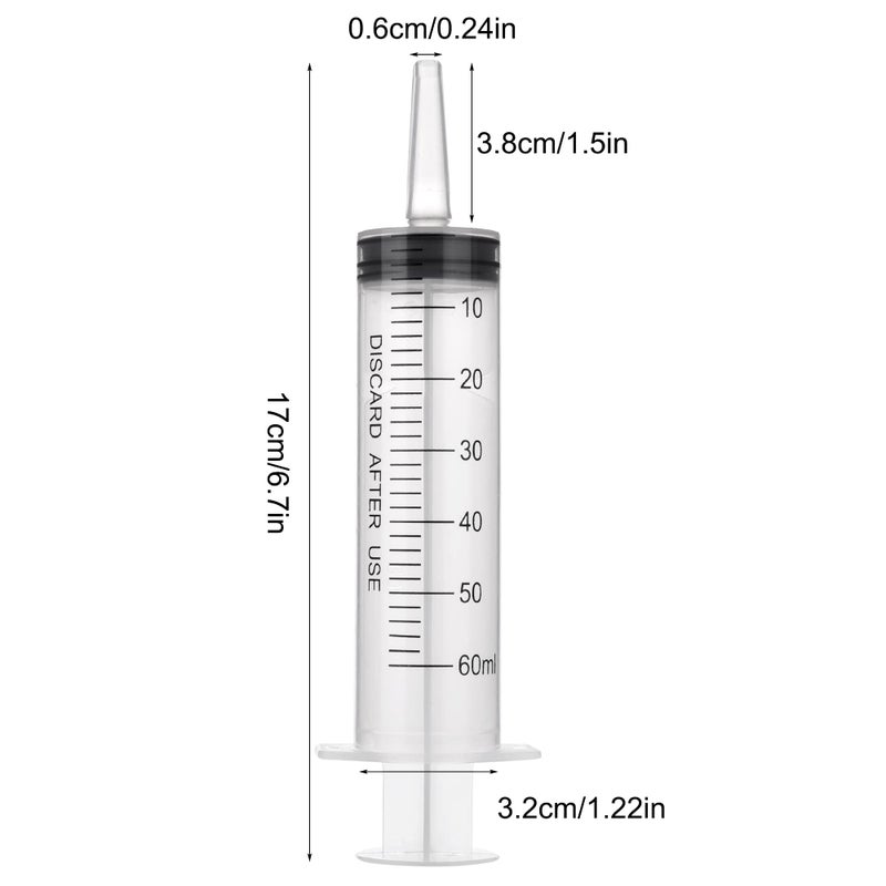 GOLDEROC 5pcs Plastic Syringe 50ml, Individually Packaged, Reusable for Liquids Extraction & Pet Feeding, Lab & Science Use - Image 2