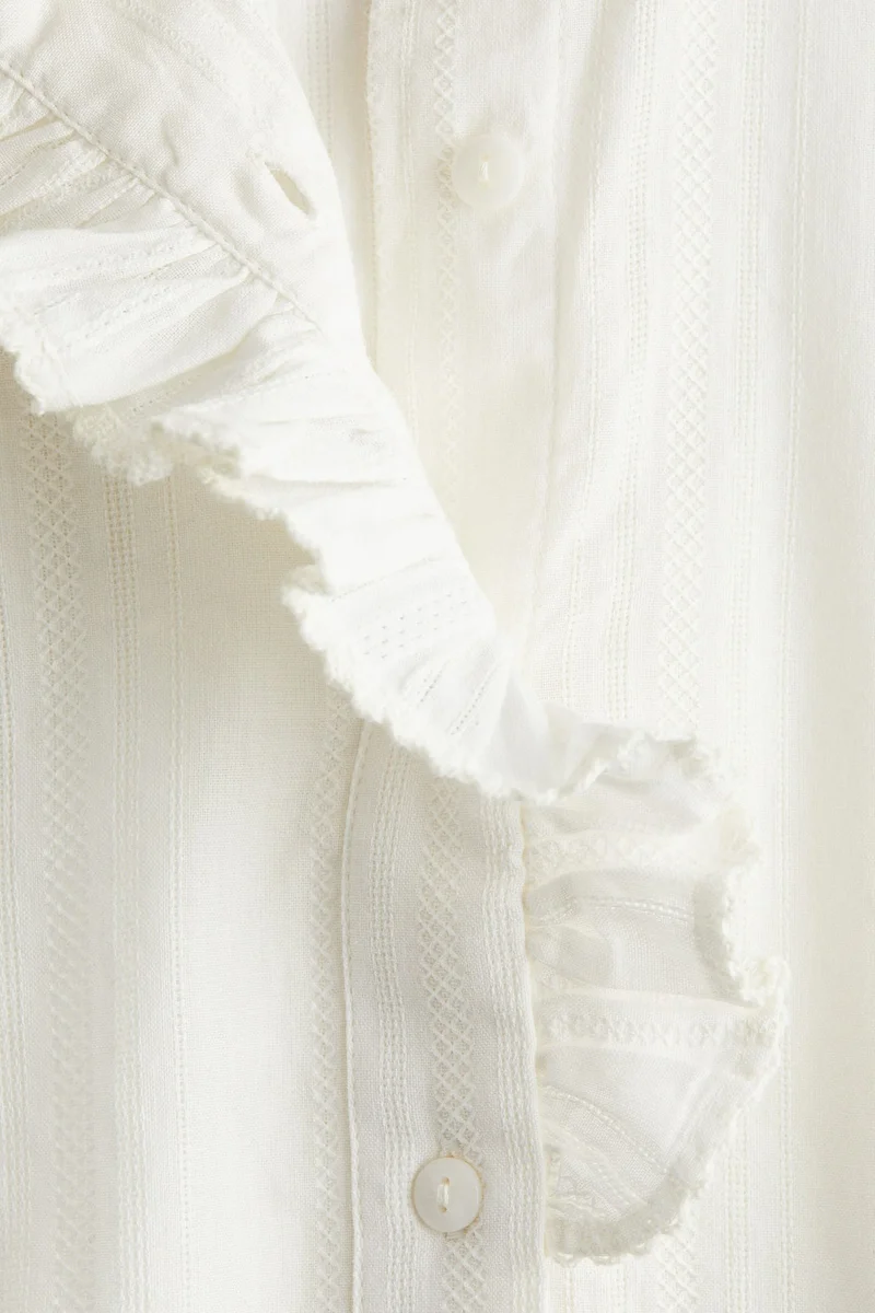 H&M Frill-collared cotton blouse