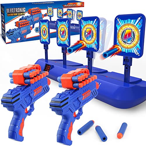 BAODLON Digital Shooting Targets with Foam Dart Toy Gun Electronic Scoring Auto Reset 4 Targets Shooting Game Toys Gifts for Age of 5 6 7 8 9 10 Years Old Kids Boys Compatible with 2 Toy Gun - Image 1