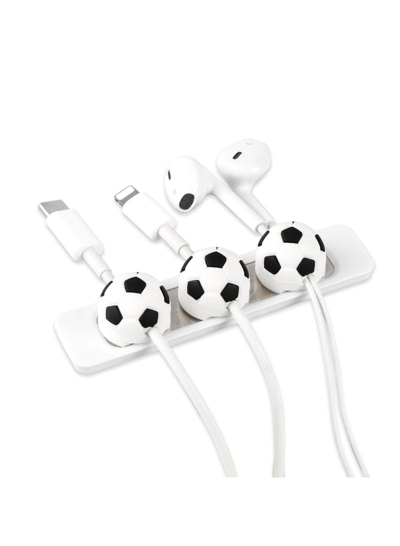 SYOSI Magnetic Cable Holder, Magnetic Cable Organizer for Charging Cable, Headphone Cable, Wire Management Organizer for Desktop, Self Adhesive Wire Holder for Home, Office, Car (Soccer) - Image 1