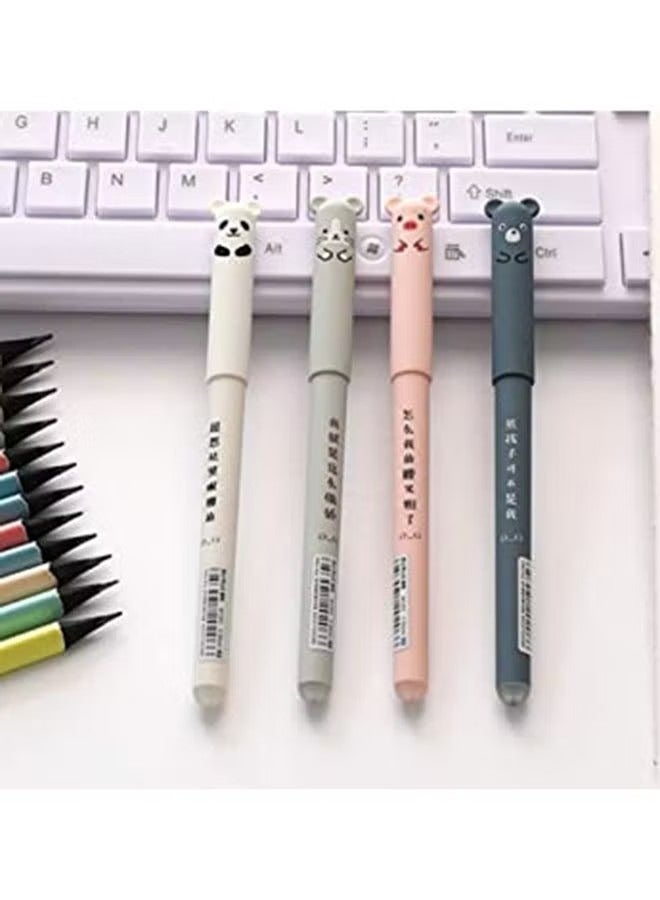 أوريتي 4 قطع من نمط الحيوان قلم جل قابل للمحو أزرق - Image 1