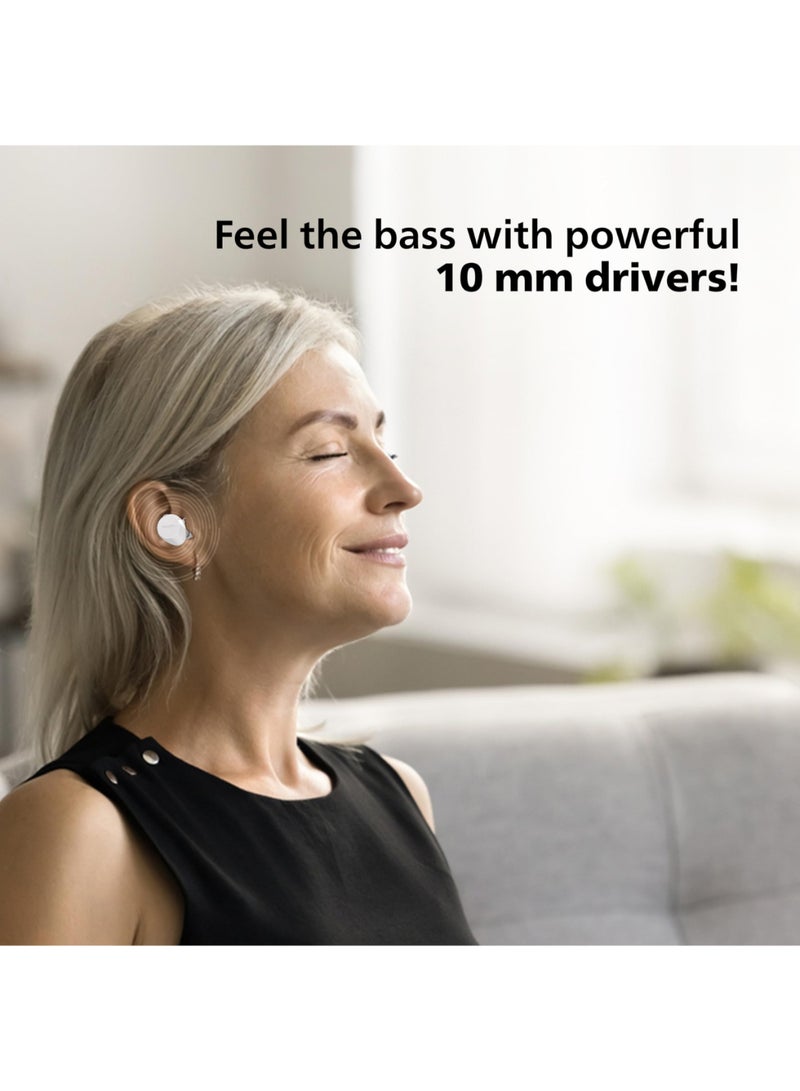 Philips Renewed - TAT1209WT/00 True Wireless Earbuds, in-Ear Active Noise Cancelling Bluetooth v5.3 Earphones with Mic, 18H Play Time, Shank Shape, IPX4, Touch Controls & Charging Case for iPhone/iPad (White) WHITE - Image 5