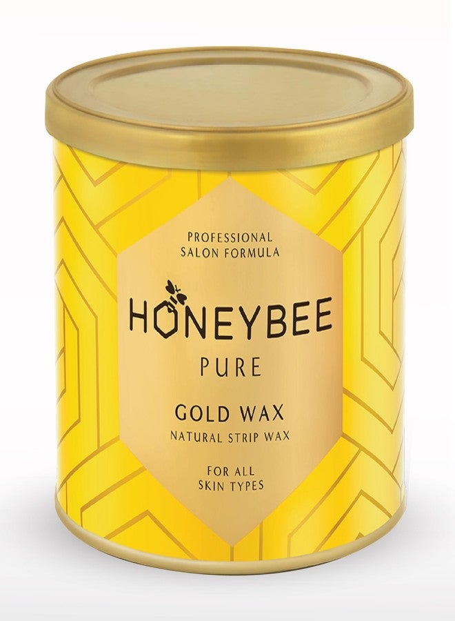 HoneyBee Pure Gold Sugar Wax For Women Hair Removal | Painless Wax For All Skin Types | Includes Wax Strips & 3 Spatula | Body Wax Removes Tan From Arms, Legs, Back, Underarms & Full Body - (Pack of 1) 600g