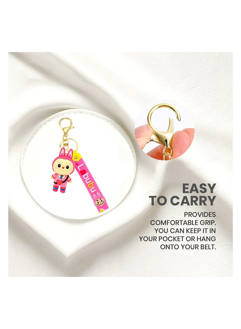LABUBU Combo Pack Cartoon Keychain Set – Cute Labubu Character Soft PVC Key Ring with Strap – Durable Metal Clasp – Bag, Purse, Car, Bike, Home Key Holder – Boys, Girls, Kids, Friends, Couples Gift_ - Image 5