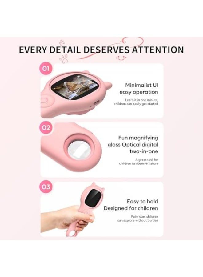 Azonee Microscope for Kids, Digital Handheld Microscopy, Portable Handheld Magnifying Glass, 2" IPS Screen, Mini Digital Microscope for Kids Educational Science Toy, Kids Handheld Outdoor Microscope  - Image 4