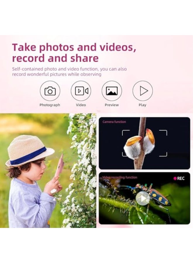 Azonee Microscope for Kids, Digital Handheld Microscopy, Portable Handheld Magnifying Glass, 2" IPS Screen, Mini Digital Microscope for Kids Educational Science Toy, Kids Handheld Outdoor Microscope  - Image 2