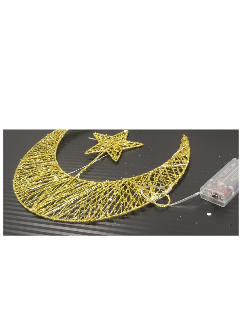 فانوس رمضان بضوء ليد أصفر دافئ 28 سم - Image 2