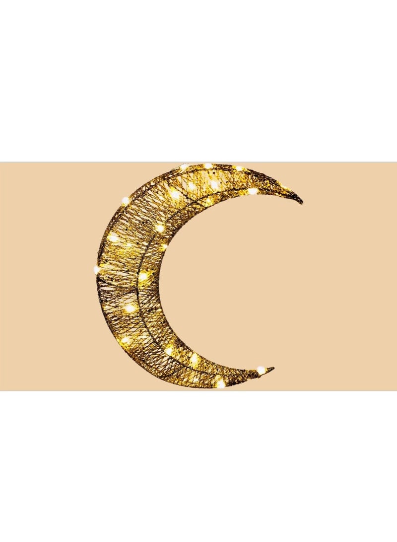 فانوس رمضان بضوء ليد أصفر دافئ 28 سم - Image 5