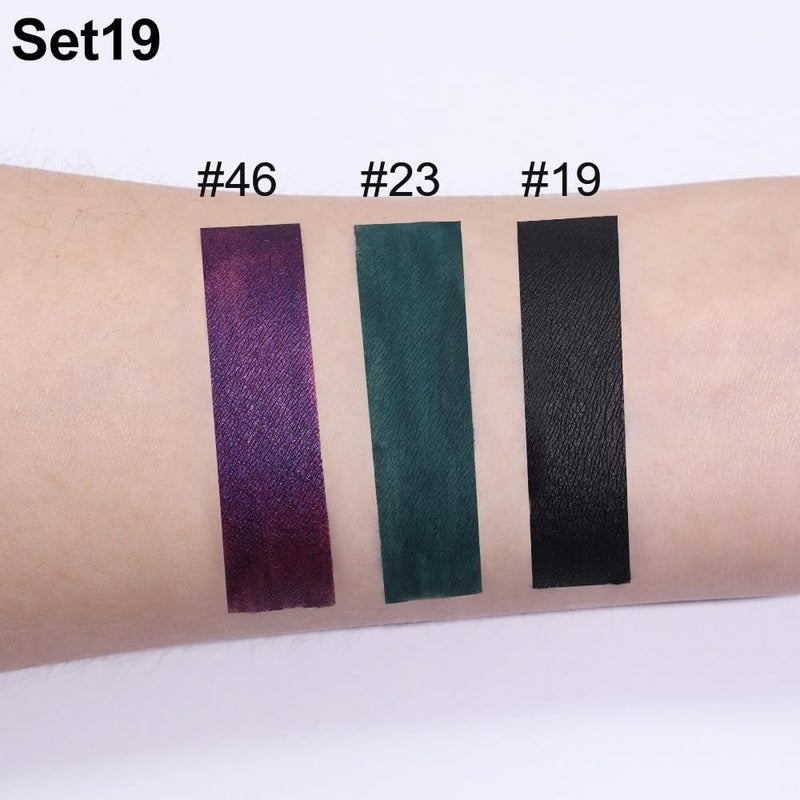 DNM 3Pcs Dark Black Green Purple Matte Liquid Lipstick Lip Stain Sets for Women Long Lasting Waterproof, 24 Hours Goth Lipstick labiales matte mate larga duracion listip 24 hours, 19# - Image 3