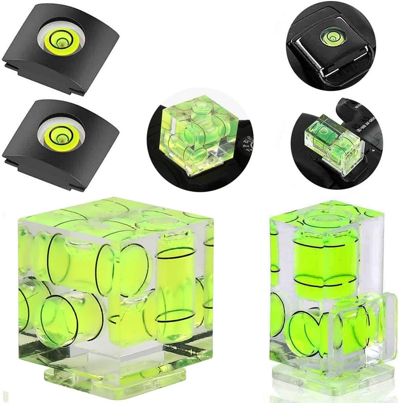 CarPro Camera Level Hot Shoe Level, Hot Shoe Bubble Level Camera Hot Shoe Cover 3 Axis 2 Axis 1Axis Bubble Spirit Level Compatible with Nikon, Olympus, Pentax Digital and Film Cameras-4 Packs - Image 1