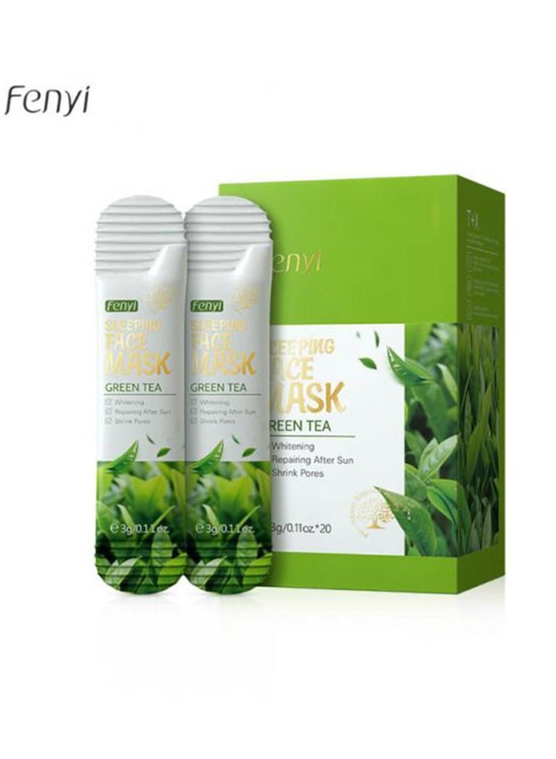 فيني 20 قطعة من قناع النوم للشاي الأخضر للتبييض والإصلاح أخضر 60 جم - Image 1