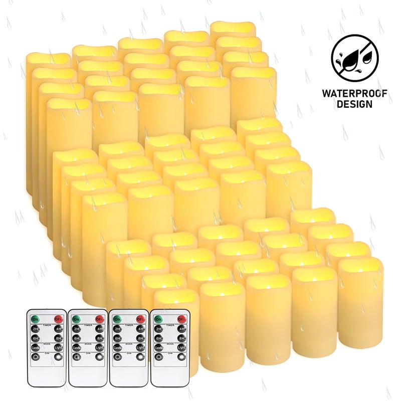 Grcdoyvl LED Candles 48Pack,Flickering Flameless Design,Operated by Remote with Timer FunctionGreat for Aniversary,Halloween and Christmas - Image 2