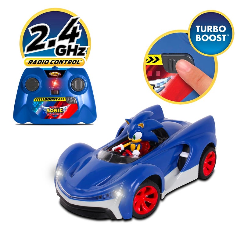 NKOK Team Sonic Racing 2.4GHz Radio Control Toy Car with Turbo Boost - Sonic The Hedgehog 601, Features Working Lights, Adjustable Front Wheel Alignment, Super Fun and Easy, Ages 6 and up - Image 4