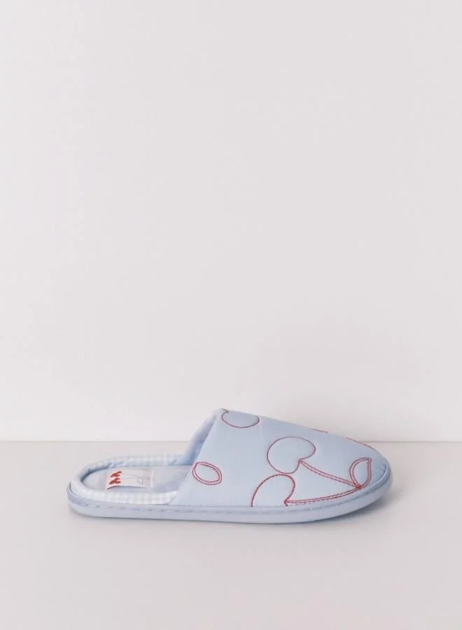 Blue cherry slippers