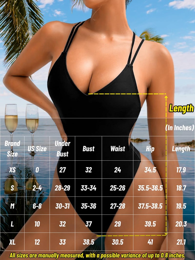 ShawGobow Sexy Swimsuit for Women,Backless Scrunch Butt High Cut Monokini,One Piece Cheeky Bathing Suit Beach Pool Party,Black,Medium - Image 5