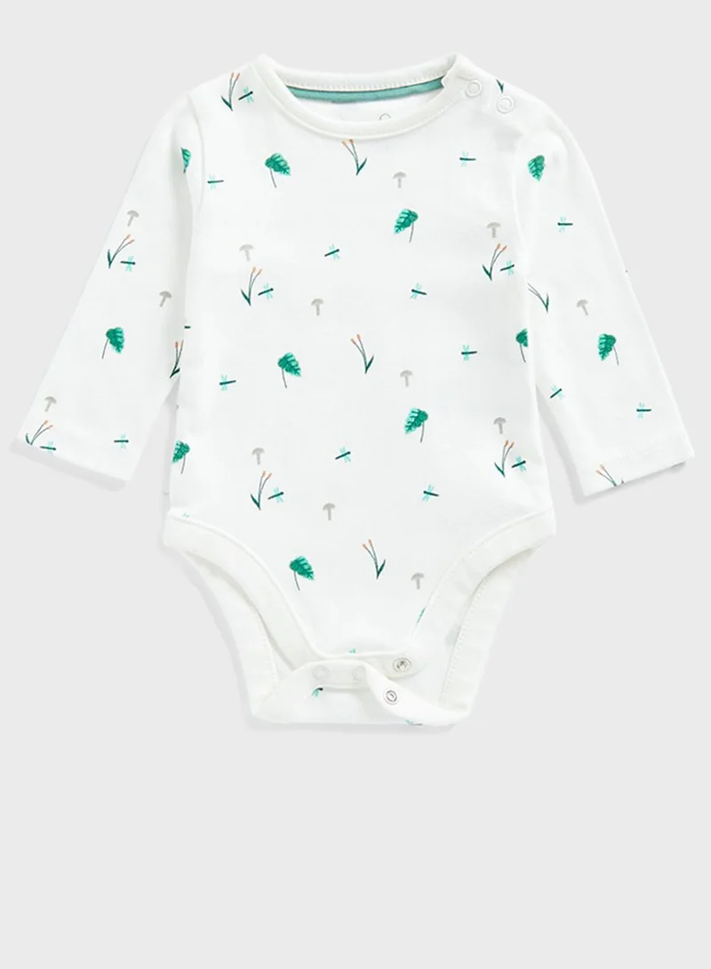 مذركير Infant Aop Bodysuit & Denim Dungaree Set