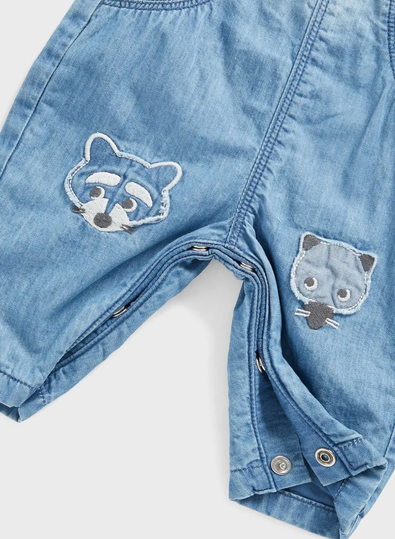 مذركير Infant Aop Bodysuit & Denim Dungaree Set