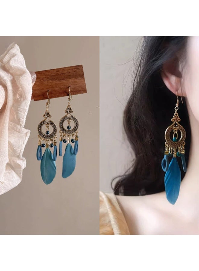 Goolsky Korean Pearl Leaf Tassel Earrings – Long Dangle Drop Earrings for Women, Elegant Drip Oil Design Jewelry, Pearl & Leaf Motifs, Daily Wear/Parties - Image 3