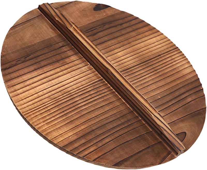 Wooden Wok Lid with Ergonomic Handle, Lightweight Pot Lid, Pan Lid, Heat-Resistant Kitchen Accessory for Home Cooking, Gift, 26cmx26cm - Image 1