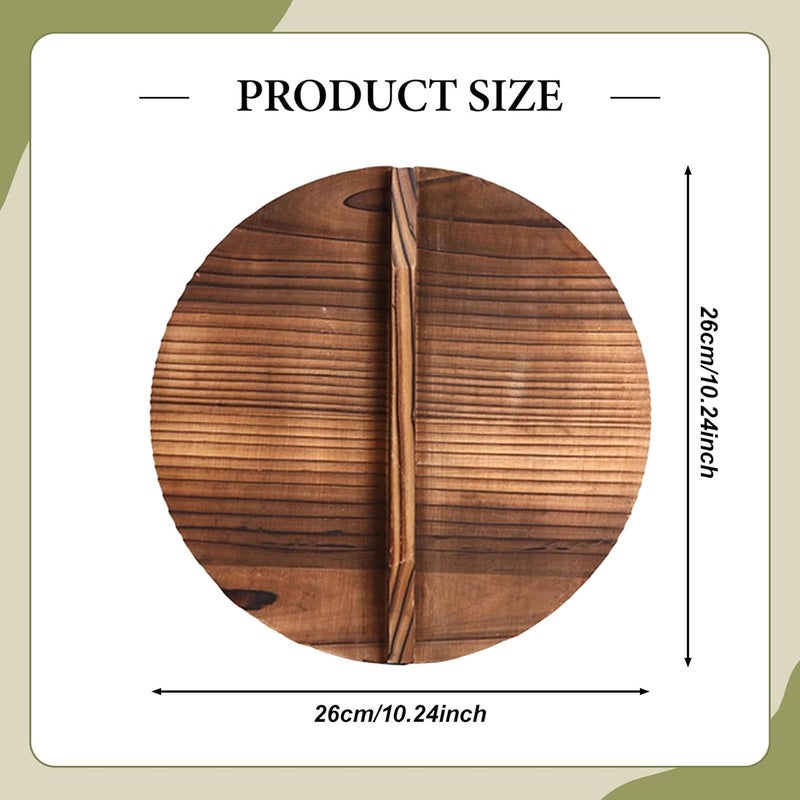 Wooden Wok Lid with Ergonomic Handle, Lightweight Pot Lid, Pan Lid, Heat-Resistant Kitchen Accessory for Home Cooking, Gift, 26cmx26cm - Image 3