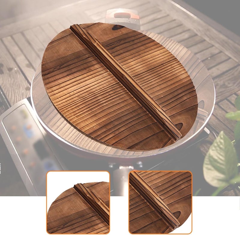 Wooden Wok Lid with Ergonomic Handle, Lightweight Pot Lid, Pan Lid, Heat-Resistant Kitchen Accessory for Home Cooking, Gift, 26cmx26cm - Image 2