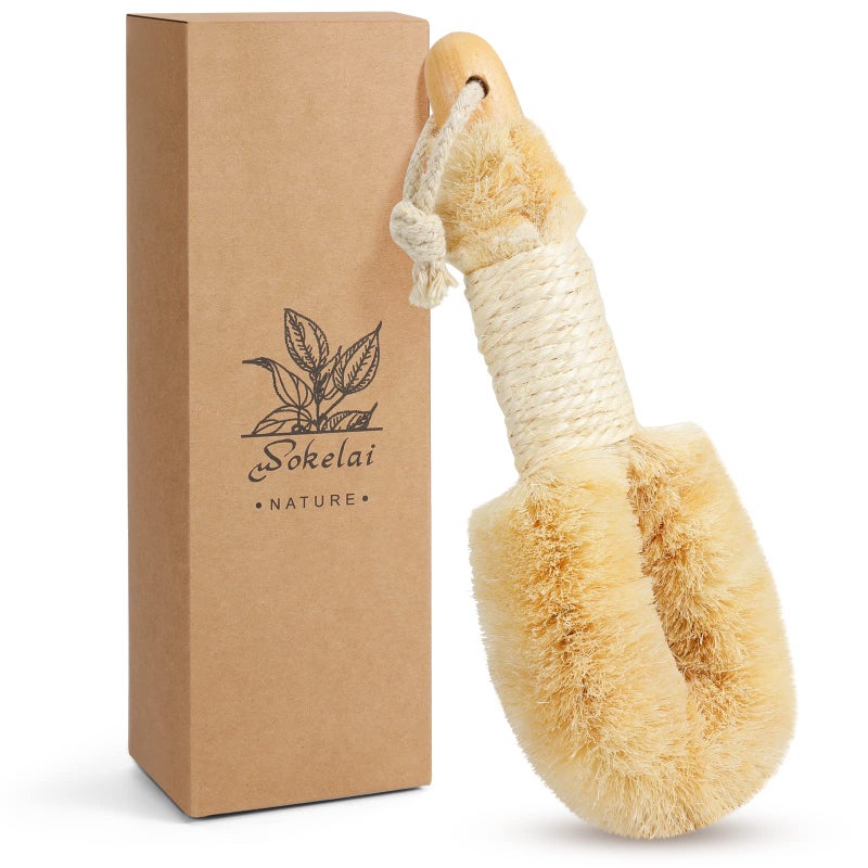 wokelai Dry Brushing Body Brush for Skin - Exfoliating Body Scrubber Brushes Natural Sisal Bristle for Lymphatic Drainage Cellulite Body Exfoliator for Bath Shower to Improve Circulation Stop Ingrown Hairs - Image 1