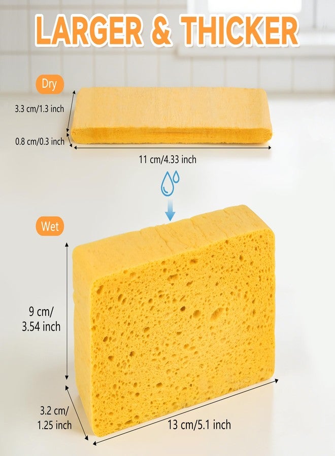 derloyo 8-Count Pop Up Cellulose Sponges | Non-Scratch Eco-Friendly Kitchen Sponges for Dishes, Bathroom, Cars | Tear-Resistant Natural Scrub Sponges | Biodegradable Compostable Cellulose - Image 4